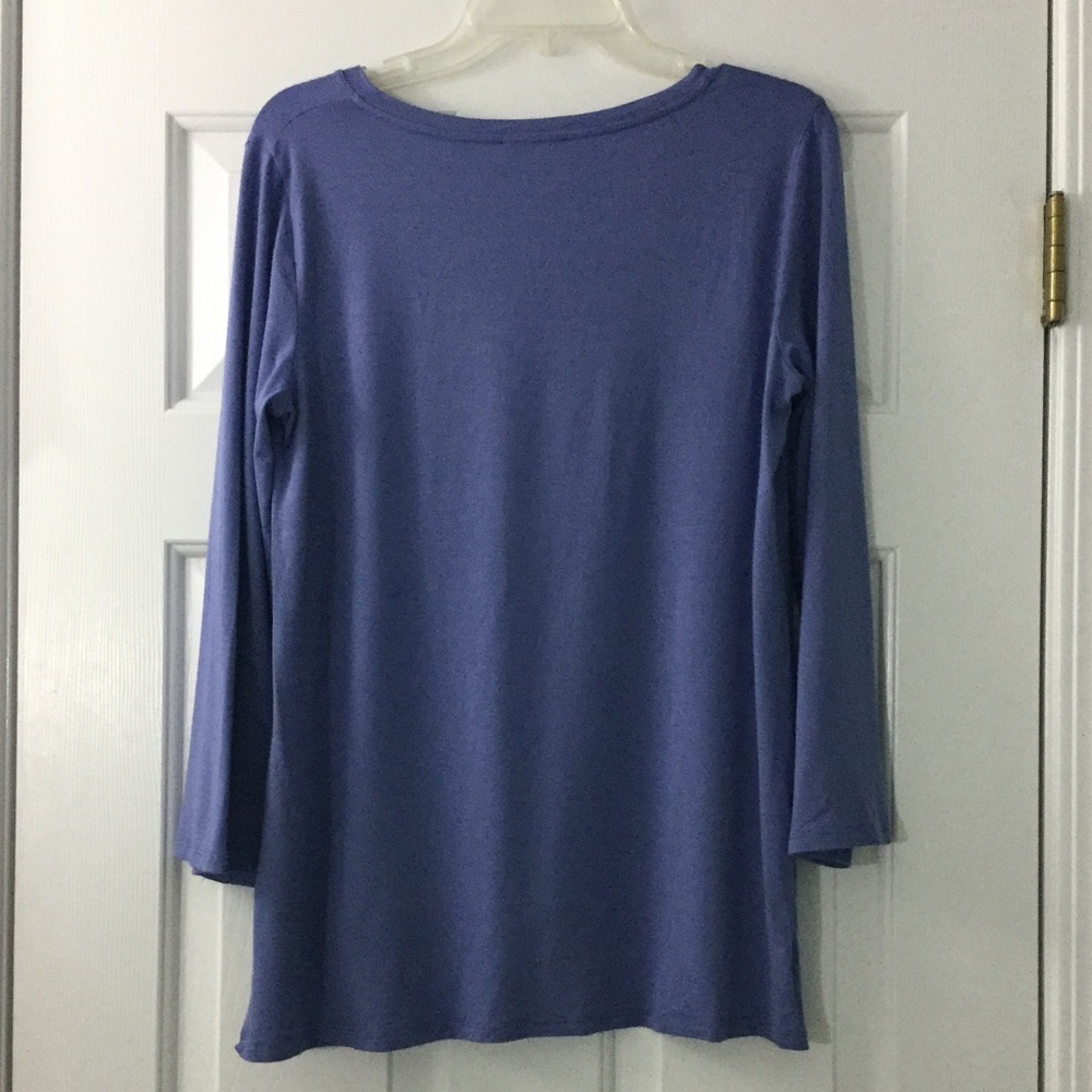 Eileen Fisher Periwinkle Three Quarter Sleeve Top Size S - Picture 6 of 8